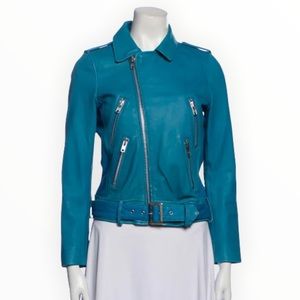 Maje Lamb Leather Motorcycle Jacket